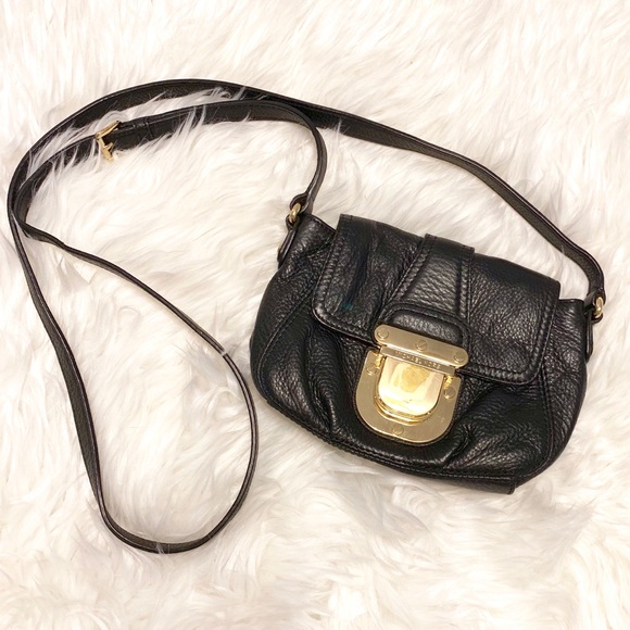 Michael Kors Handbags - Michael Kors black buckle crossbody leather bag